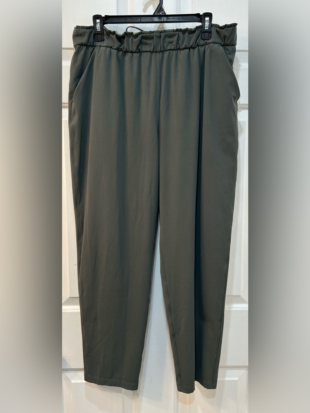 Lululemon Stretch High Rise Pull On Pant Sz 12‎ Tapered Leg Drawstring Waist